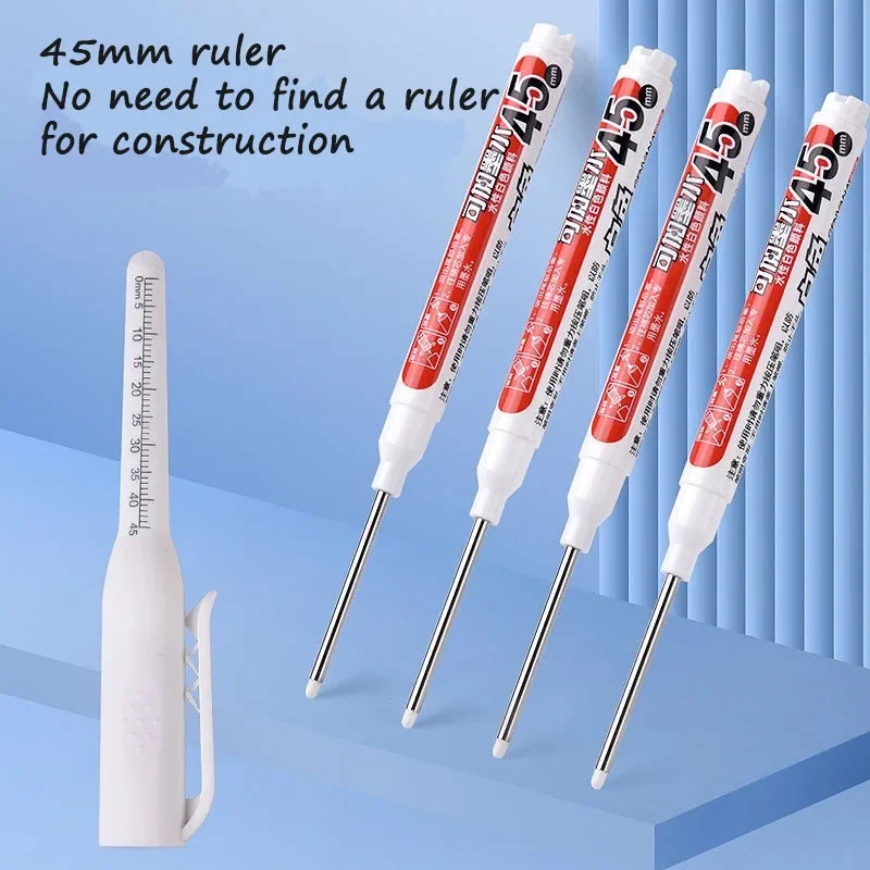 7/8/9/10PCS White Water-Based Long-Tip Marker, 45MM Multi-functional Deep Hole Marker Pens, 1.0MM Fiber Nib 4