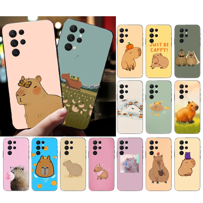 

Phone Case for Samsung Galaxy S23 S22 S21 S20 Ultra S20 S22 S21 S10 S9 Plus S10E S20FE Cartoon Capybara