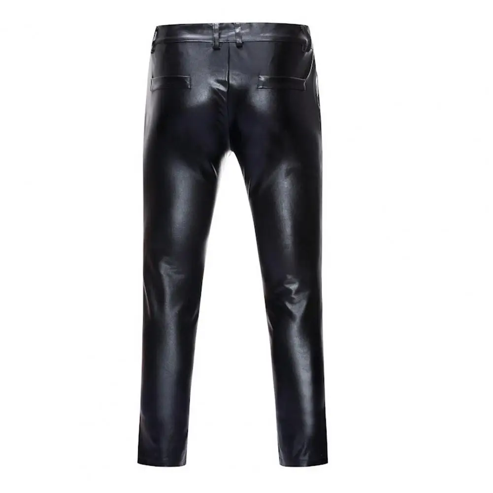 Description Picture 2 of itemMen Trousers Solid Color Skinny Fit Elastic All-Match Comfortable Fashion Nightclub Party Dance Pants