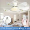 40W Socket Ceiling Fan with Light, 20.5in Screw Ceiling Fans with LED with Remote For Bedroom, Garage and Kitchen 1