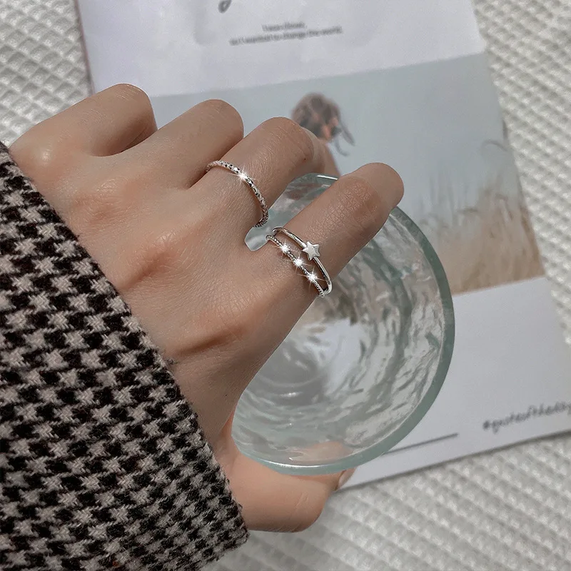 925 Sterling Silver Double Layer Water Drop Ring for Women - Detail View 27