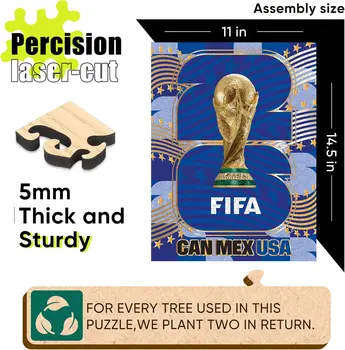 FIFA World Cup 2026 Limited Edition Collector's Houten Puzzel 300 Stuks Volwassenenpuzzels met Cadeauverpakking voor Echte Fans Officieel Gelicenseerd 4