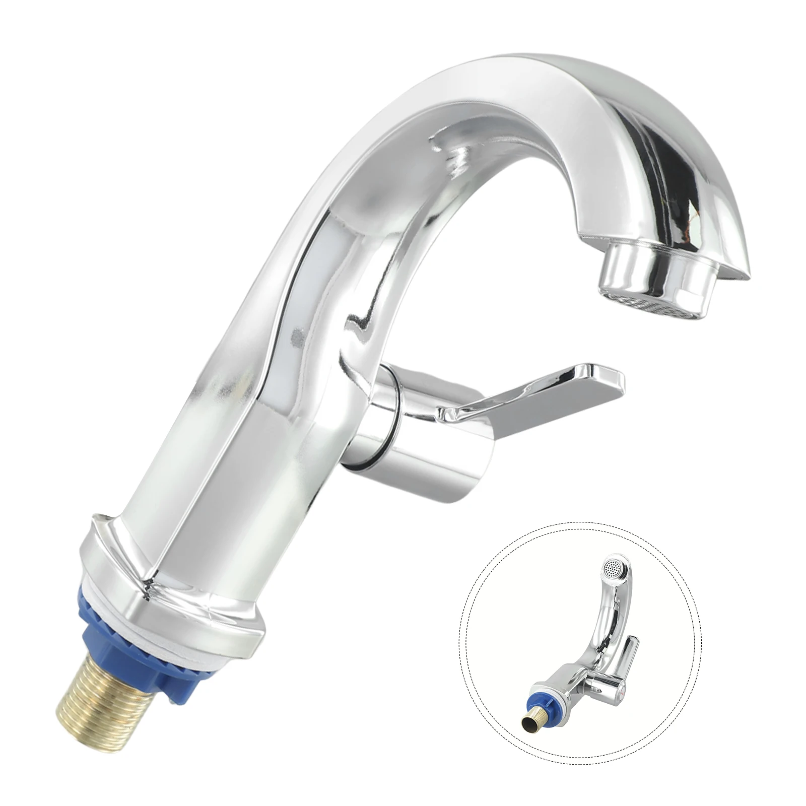 

ABS Bathroom Basin Faucet Water Purifier Single Lever Hole Tap Moon-curved Sink Single Cold Faucet Universal Interface Hotel Tap