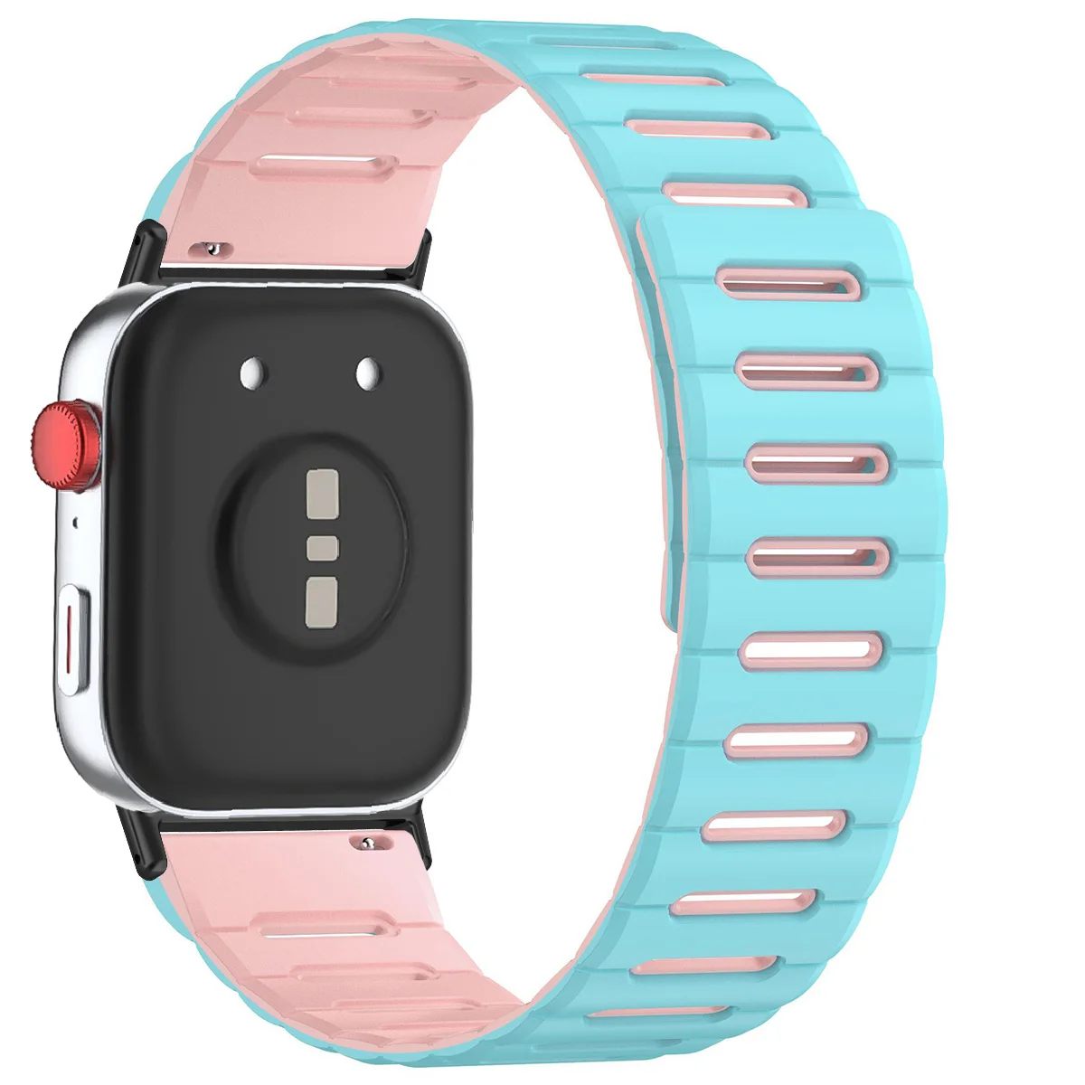 Two-Tone Silicone Magnetic Sport Strap - Soft, Breathable Bracelet