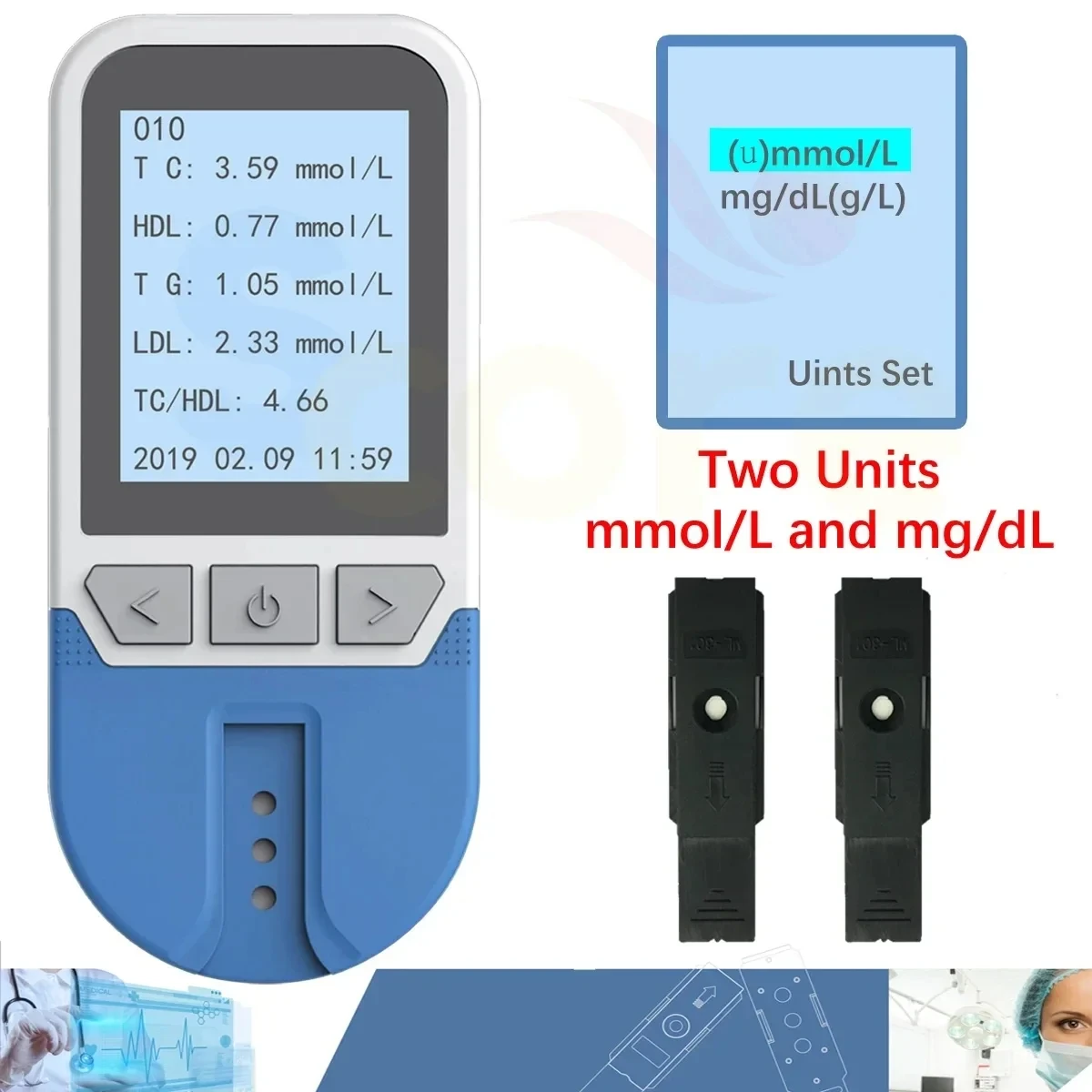 High Density Lipoprotein Cholesterol (HDL) and Triglycerides (TG) Cholesterol Four in One Lipid Analyzer Total (TC)