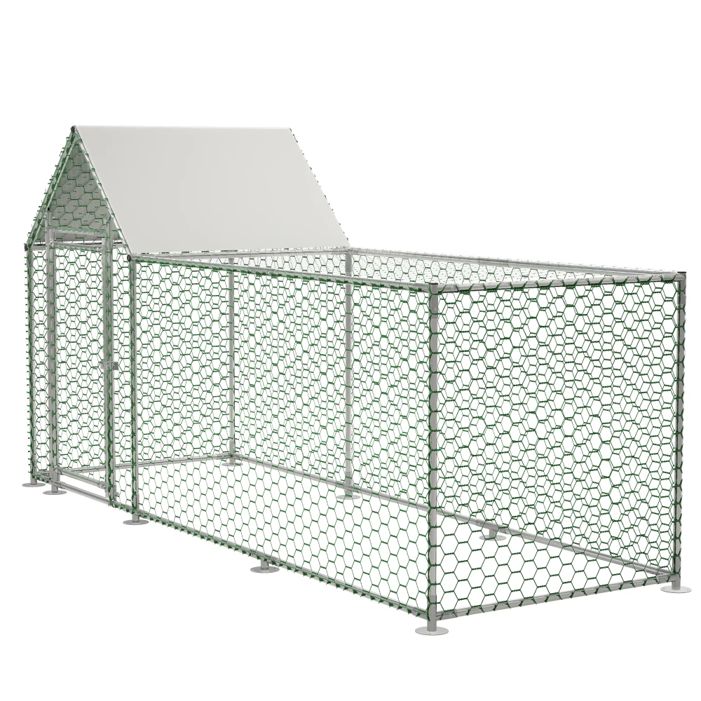 3 x 1 x 1,5 m mit Sicherheitsschloss und wasserdichtem PE-Tuch, Kleintierkäfig aus Metall für Hühner, Kaninchen und andere kleine Tiere – Detail 10