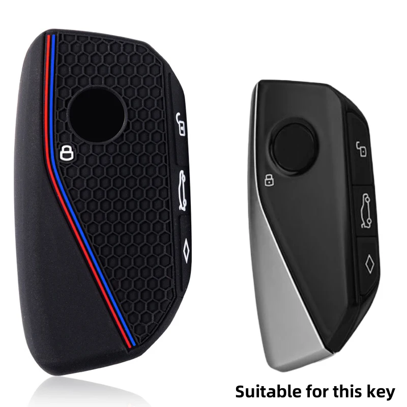 Premium Silicone Alcantara Car Remote Key Case Cover