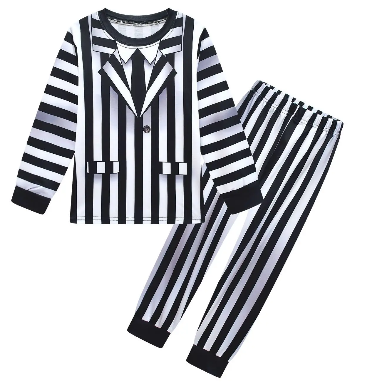 thumbnail image 1 of Ropa de Halloween para niñas, disfraz de la película B-BeetleJuice 2, disfraz de Cosplay para niños, disfraz de Underworld Masters, vestido a rayas, disfraces de actuación, 1 of 5