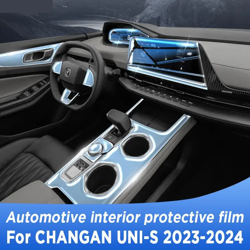 

For CHANGAN UNI-S 2023 2024 Gearbox Panel Navigation Screen Automotive Interior TPU Protective Film Anti-Scratch Accessories