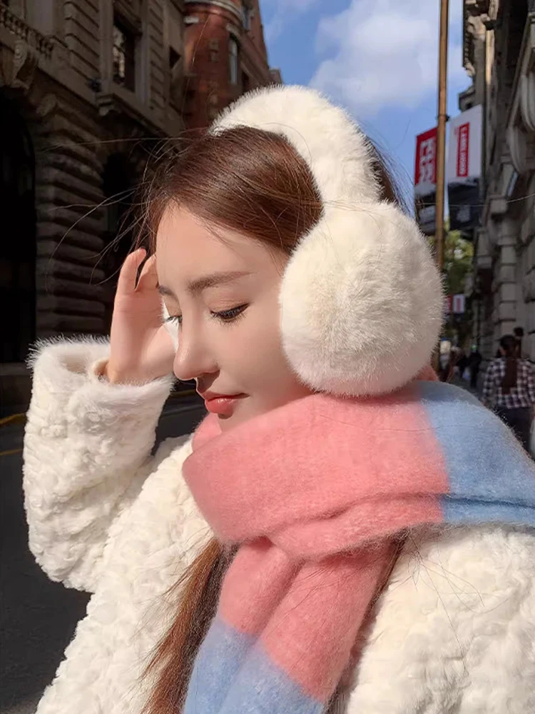 Earmuffs for Autumn and Winter Women's Outdoor Travel Warm and Thickened Earmuffs Plush Ear Protectors