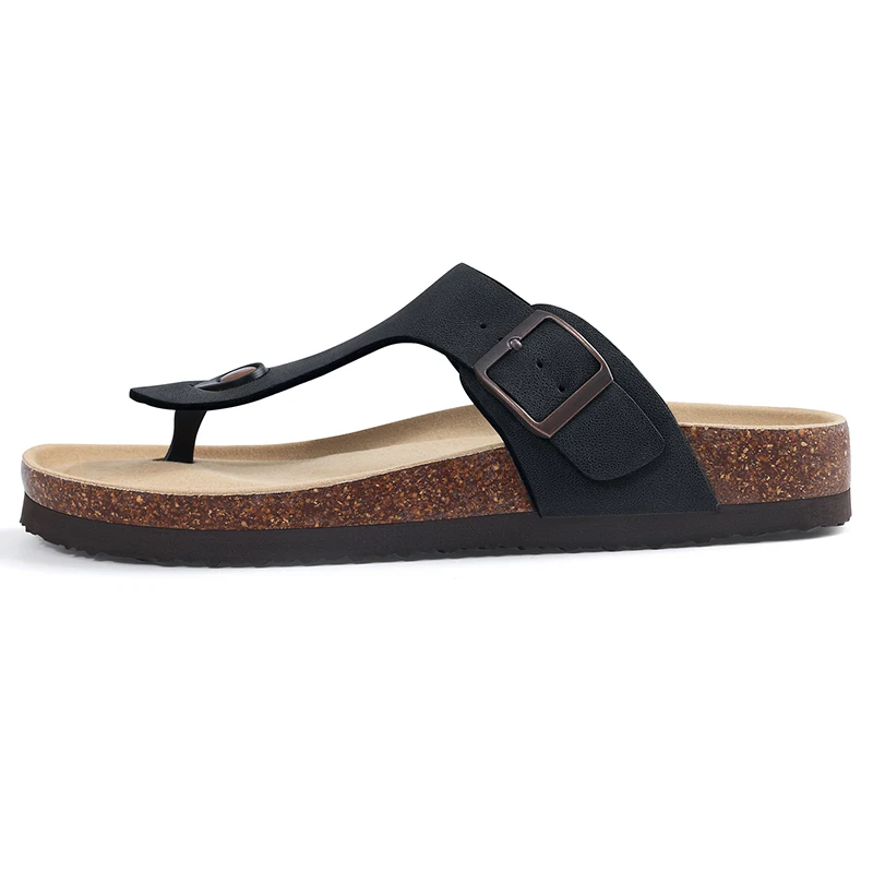 PVC Retro Flip Flop Slippers with Metal Buckle for Women