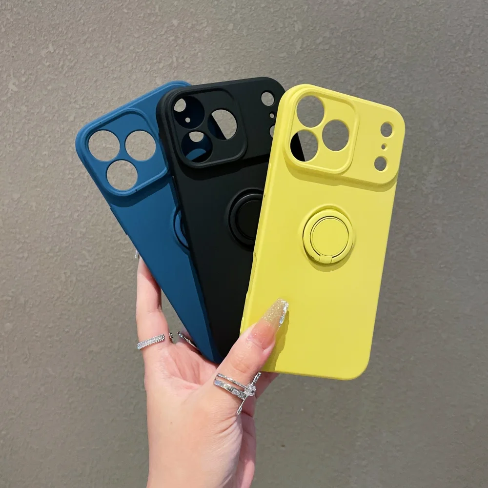 Enhanced Liquid Silicone Magnetic Ring Stand Case - Candy Color Cover