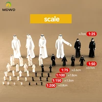 10pcs 25Scale Model Arab ABS Plastic White And Black Dresses Figures People For Diorama Architecture Street Scene Making 1
