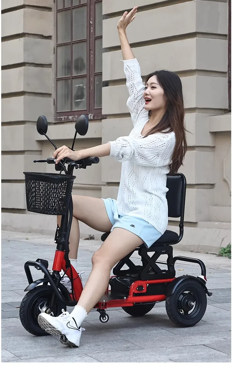 Folding Elderly Transportation Tricycle e-scooter 350W Motor 48V25AH Lithium Battery