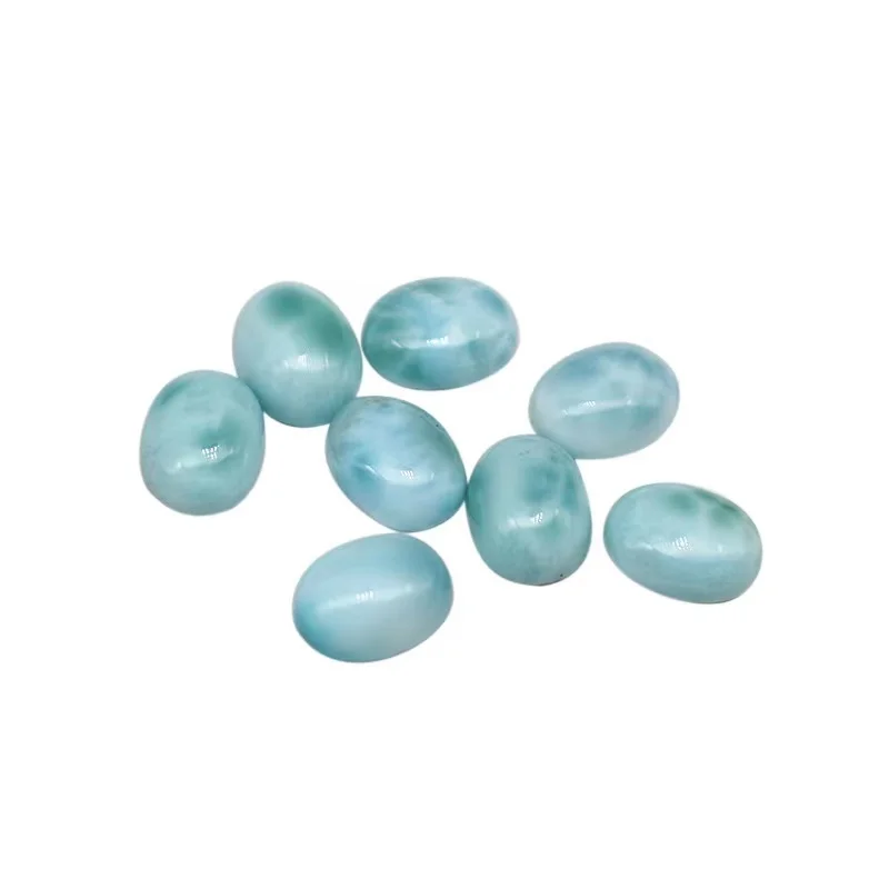 Wholesale 4x6mm 5x7mm Natural Larimar Cabochon Oval shape beads  For Jewelry Earrings Making Ring Face Accessories 4pcs/lot