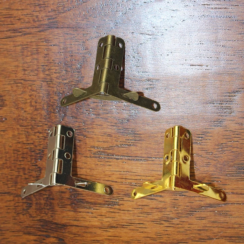 10Pcs Antique Lid Support Hinge Frame Jewelry Wine for Case Wooden Cigar Gift Box Lid 90 Degree Spring Furniture Hardware