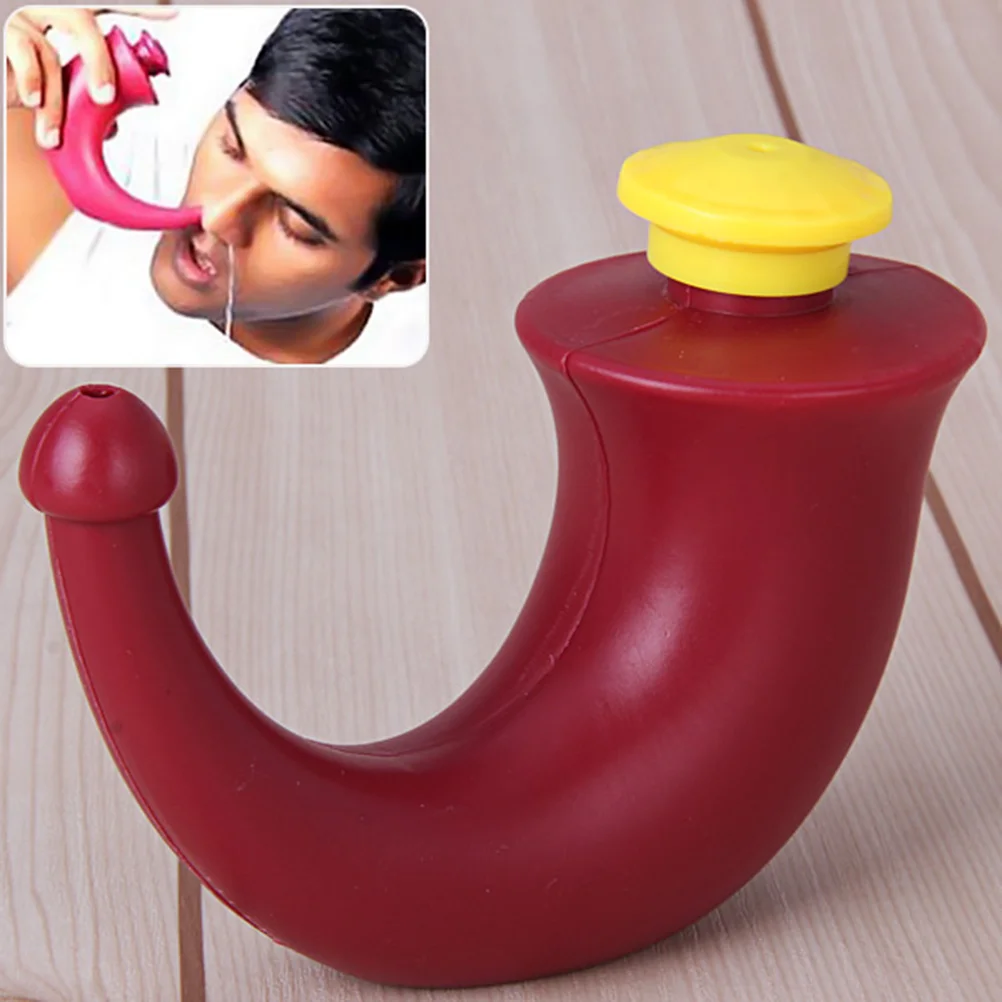 Yoga Nasal Wash Pot Yoga Neti Pot Nasal Rinsing Nose Wash Sinus Irrigation Red Horn Cleaner