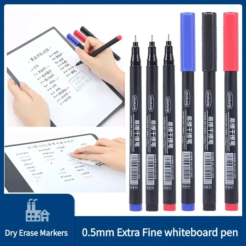 Dry Erase Markers Ultra Fine Tip 0.5mm 3Colors Erasable Whiteboard Markers for Kids School Office Planning White Board 4/10Pcs white marker pens color marker pens pen marker marker pens whiteboard pens dry erase markers