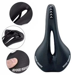 Gel Comfort Bicycle Saddle for Men and Women - Ergonomic Mountain & Road Bike Seat (Black)