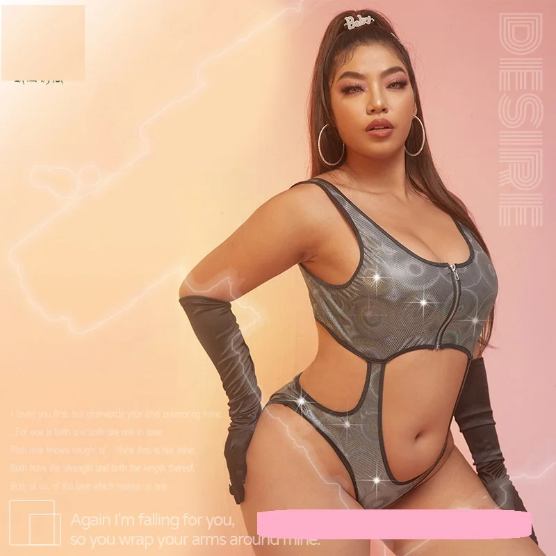 

Plus Size Women's Sexy Hollow Out See-through Linegrie Underwear Lady Stylish XXL Lingerie Bodysuit Night Club Fliter Costumes