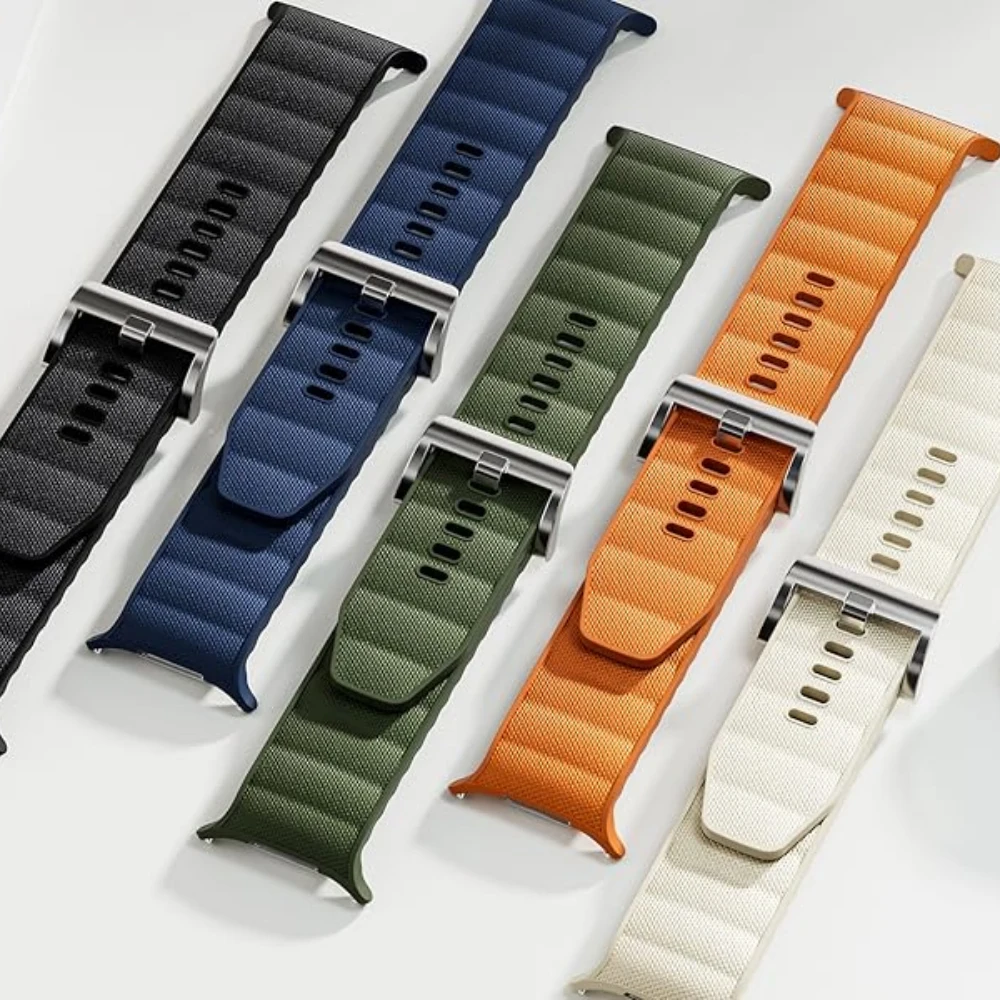 Enhanced Product Title: Premium Silicone and Nylon Sport Strap
