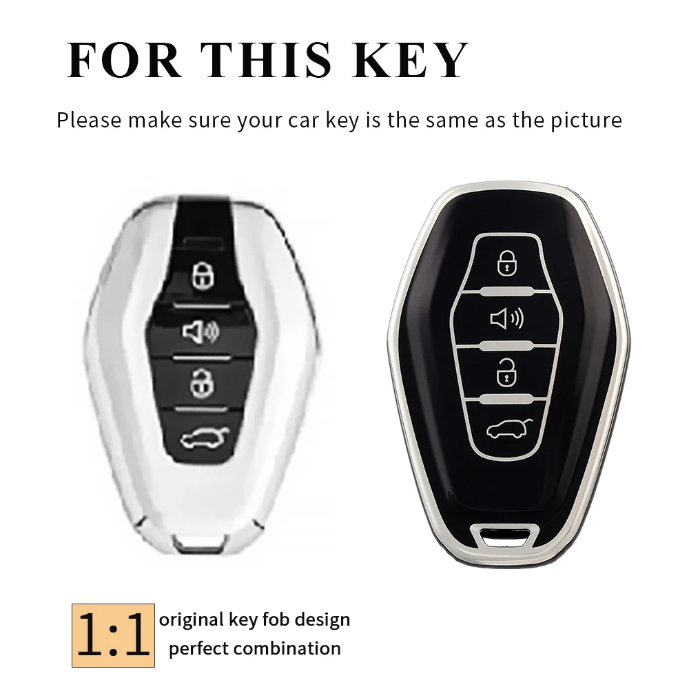 Chery Jetour X70 X90 X95 Plus X70plus X90plus 2020 2021 2022 용 키 케이스 커버 Fob Keyring Soft New TPU 키 보호기 쉘