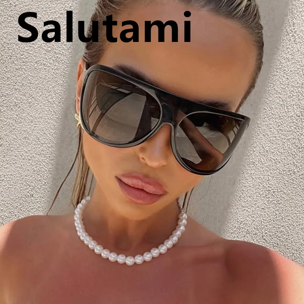Neue Modemarke: Shield-Sonnenbrille für Damen, Vintage-Bogenrahmen, Übergroße Quadratische Sonnenbrille, Sexy Farbverlauf-Gläser für Damen zum Autofahren