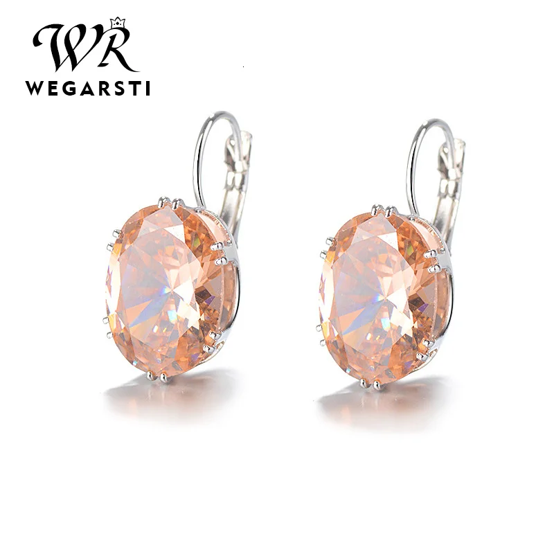 WEGARASTI Silver New Jewelry Eaaring 100% Sterling Silver New Eaaring Citrine Gemstone Woman Fine Jewelry