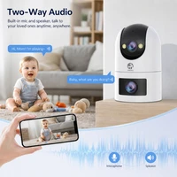 Caméra IP Jooan 4K 8MP à double objectif et double écran, caméra PTZ Wifi extérieure, suivi automatique, caméra CCTV, audio et vidéo, surveillance intérieure 6
