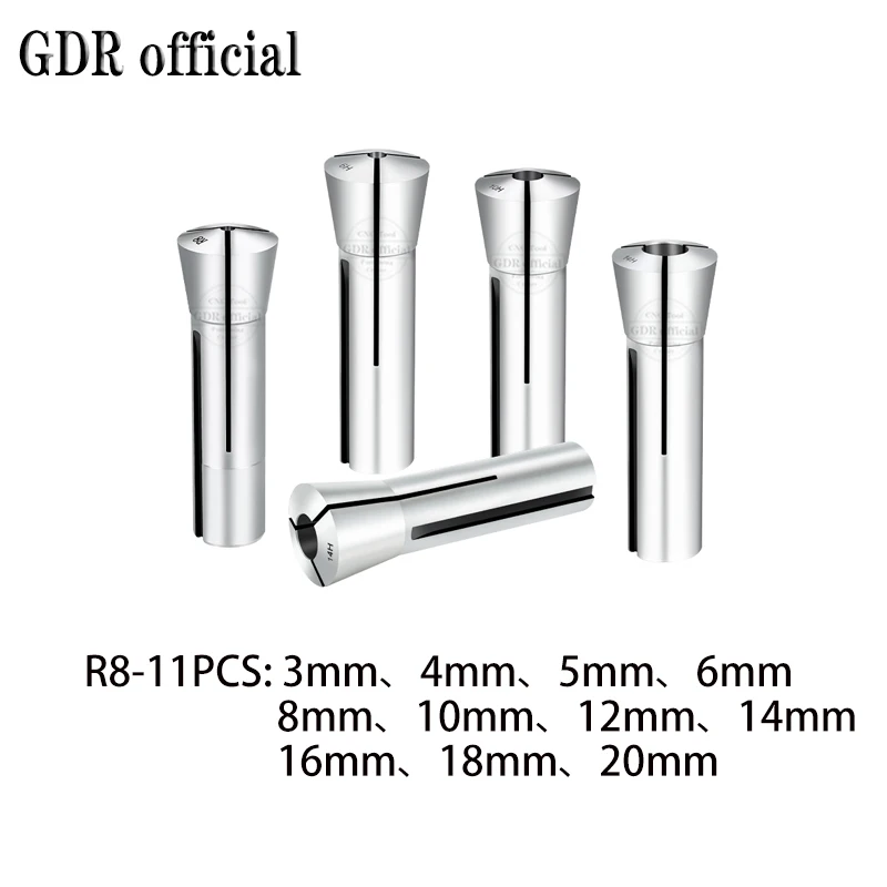 Spring Collet Tool Holder GDR R8 Collet Milling Metric British Clamping Size Milling Chuck set bracket