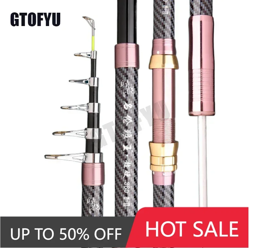

Portable 15kg Fishing Pole 2.7/3.0/3.6/4.2/4.5m Fishing Rod Tough Carbon Fiber Telescopic Travel Sea Boat Spinning Fishing Rod