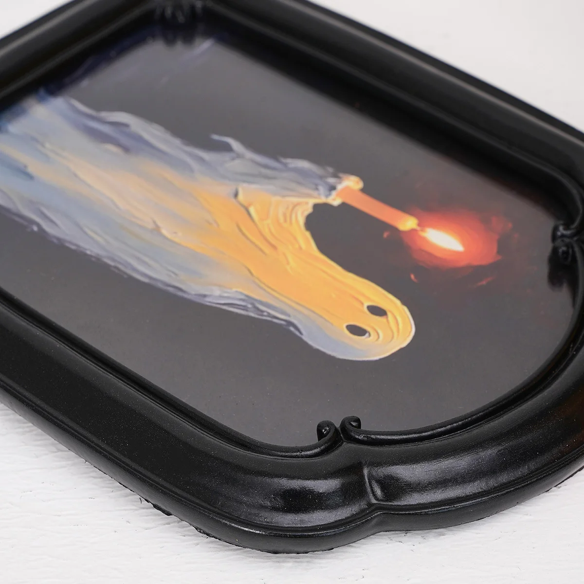 1PC Halloween party Halloween resin material black and brown ghost-holding candle small flower table decoration photo frame