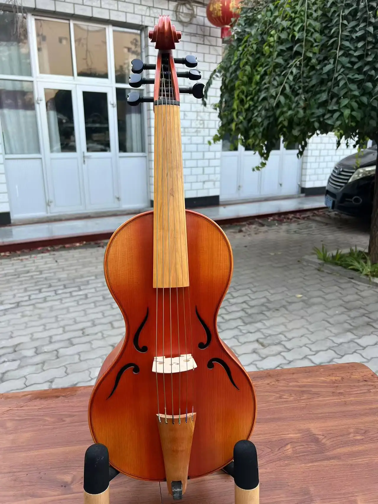 Baroque style SONG Brand Maestro 6 strings 16" viola da gamba，flames back#14513