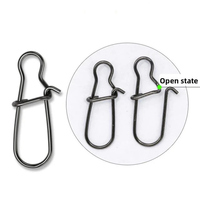 Lot Stainless Steel Hook Fast Clip Lock Snap Swivel Fishing Solid Rings  Safety Snaps Fishing Hook Connector Fishing Tackle - AliExpress