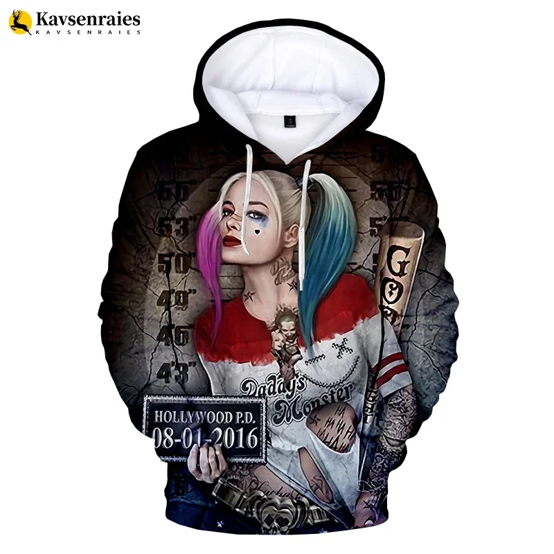 

Harley Quinn 3D Printed Hoodie Men Women Fashion Casual Hooded Sweatshirts Streetwear Oversized Hoodies Cool Pullovers