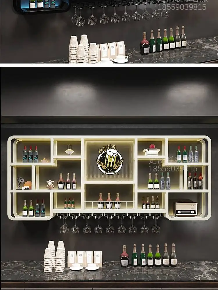 Nightclub Cocktail Display Cabinet Shelf Tall Metal Showcase Alcohol Cabinet Drinks Nordic Glas Vitrinenschrank Bar Furniture image 18