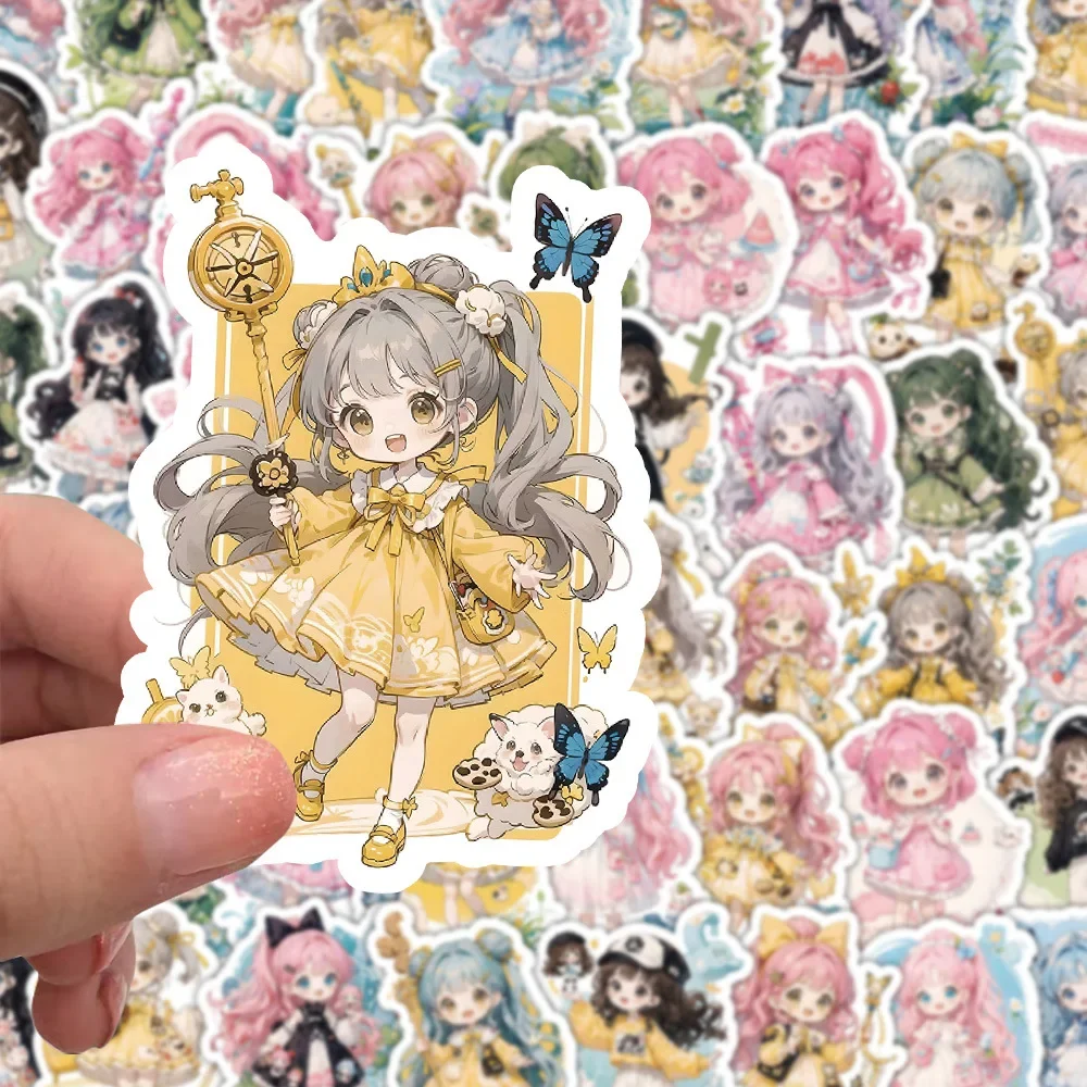 

10/60Pcs Sweet Princess Stickers Kawaii Cartoon Character Comic Cute Loli Lolita Girl Decor Scrapbooking Diary DIY Material Pack