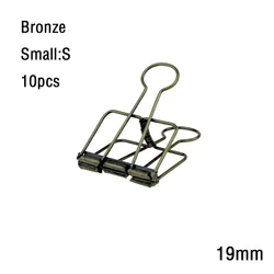 Set of 10 Mini Binder Clips for Office and School Organization (Bronze  10PCS)