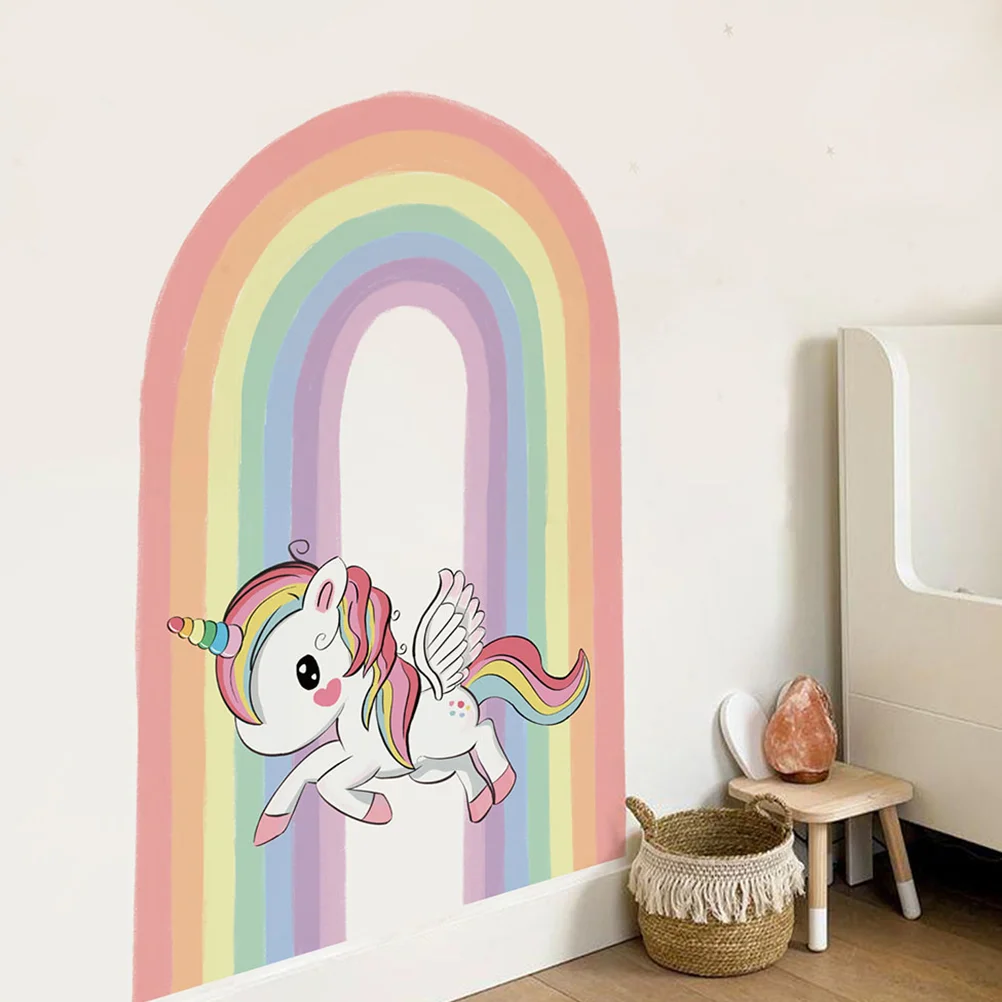 

Rainbow Wall Sticker Aesthetic Stickers Unicorn Girl's Room Decoration Bedroom Decal Decals Pvc