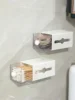 1/2pcs Non Perforated Wall Storage Box Rectangular White Transparent Two-way Drawer Cotton Swab Bathroom Headband Hair Loop Mini 1