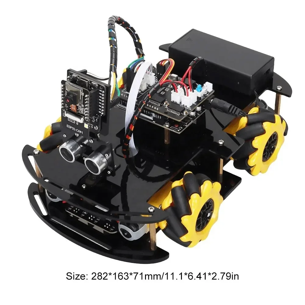 ESP32 CAM WiFi Smart Robot Car Starter Kit ESP32-CAM Programming Educational Learning TT Motor Mecanum Wheel Chassis Kit Ultraso