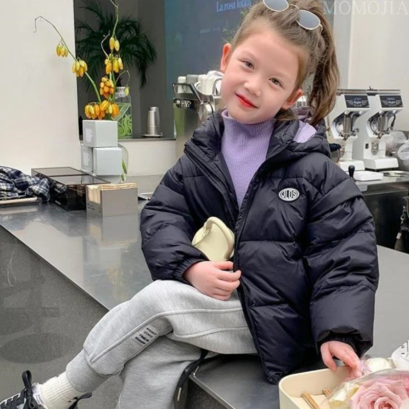 

Girls Down Coat Jacket Cotton Windbreak Outwear 2023 Cute Warm Thicken Velvet Winter Skiwear Plus Size Children's Clothing