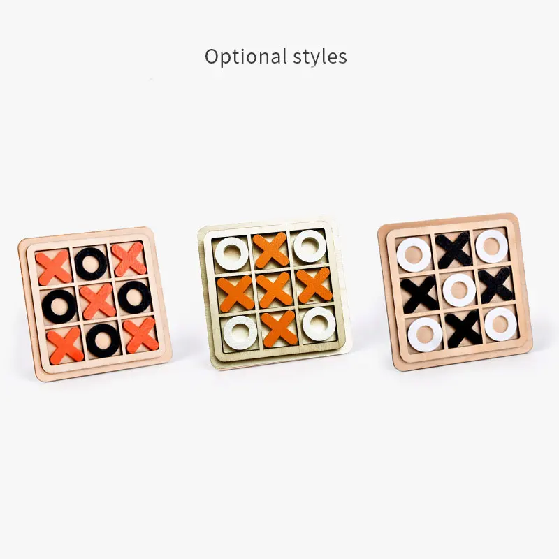 Parent-Child Interaction Wooden Board Game XO Tic Tac Toe Chess Funny Developing Intelligent Educational Toy Puzzles 6
