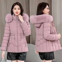Winter 2024 New Down Jacket Women Parkas Fashion High-Quality Warm Cotton Padded Coat Ladies Short Overcoat Hooded Overwear Tops 1