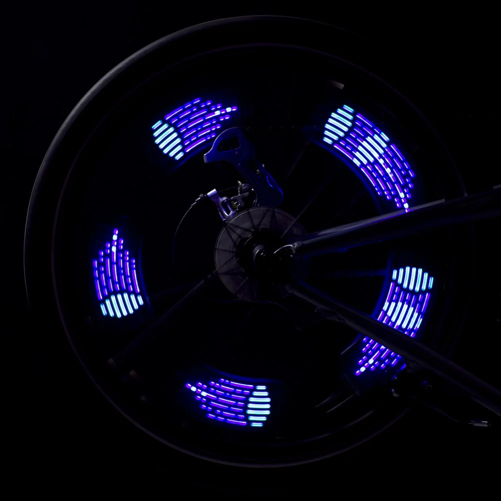 14 RGB LED Bicycle Wheel Signal Tire Spoke Light Mountain Road Bike Warning Lamp