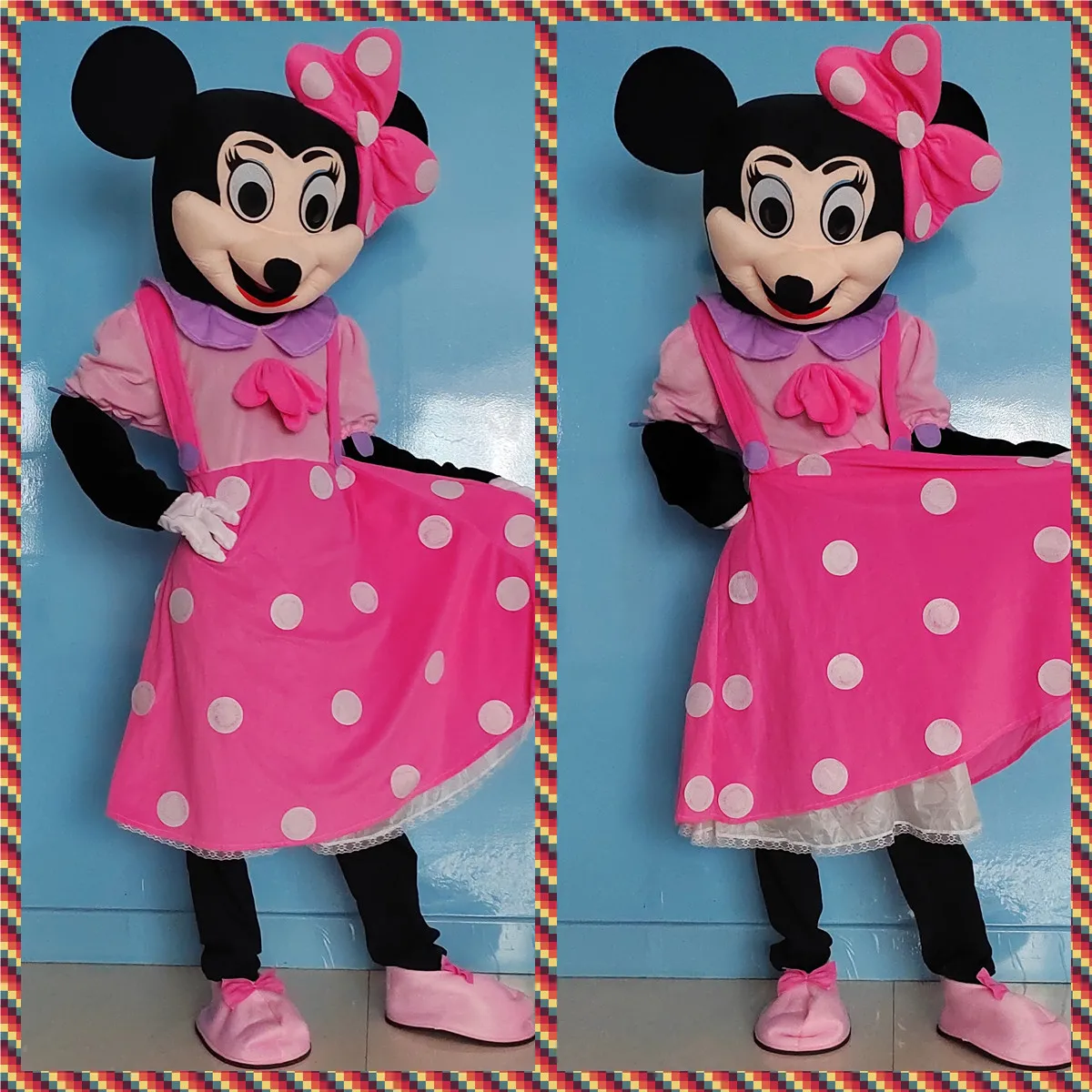 Disney Pink Minnie Mouse And Mickey Mouse Mascot Costume Advertisement Costume Costume Ball Animal Carnival Props Gift Mascotte