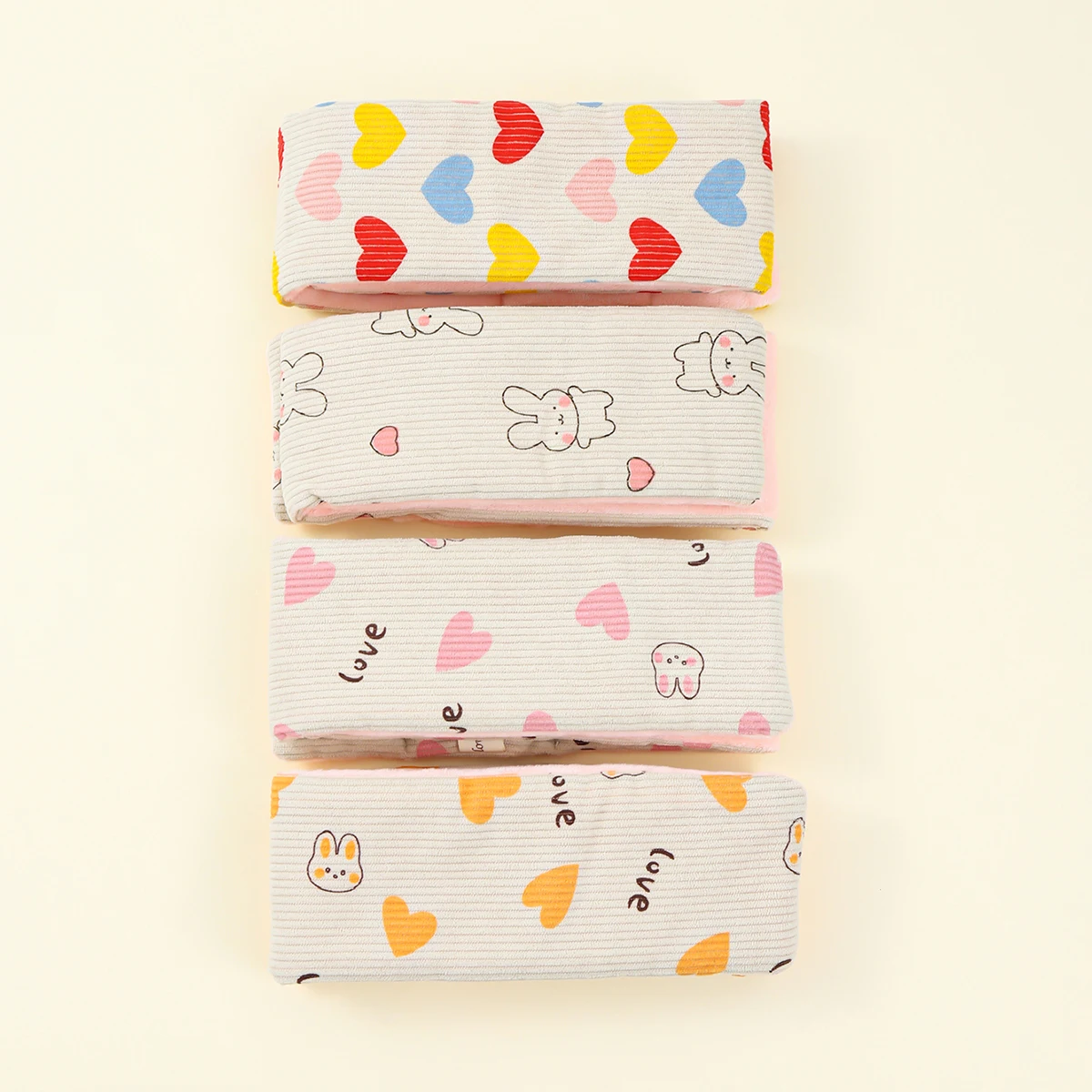 Boys Girls Winter Scarfs Thick Plush Cross Children's Scarf Baby Bib Cute Cartoon Rabbit Neck Protection Warm Shawl