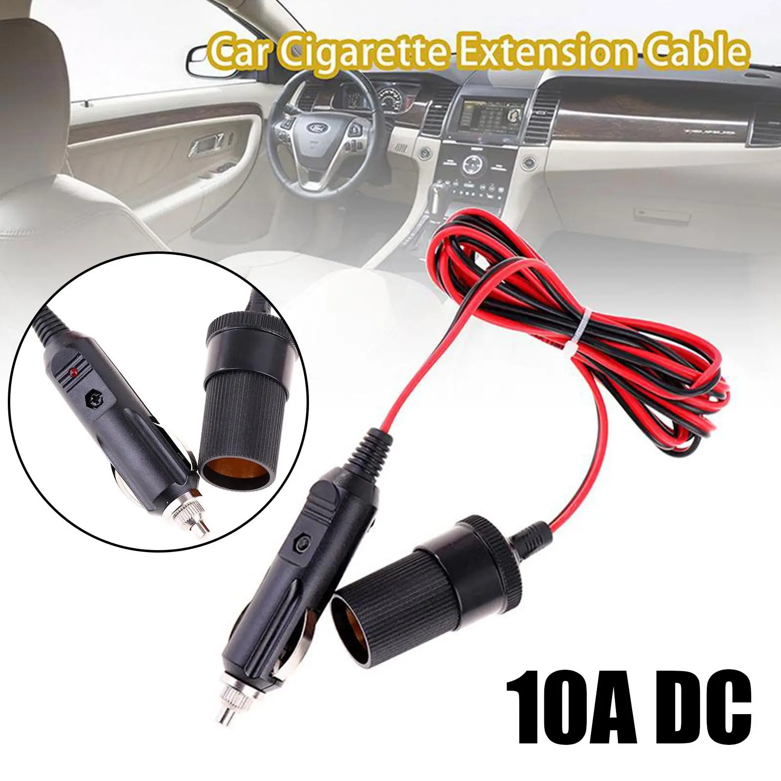 

12V 5A Car Cigarette Lighter Socket Extension Cord Extension Female Plug Interior To Car Cable Socket Cable 1/2/3/5M Male H9J4