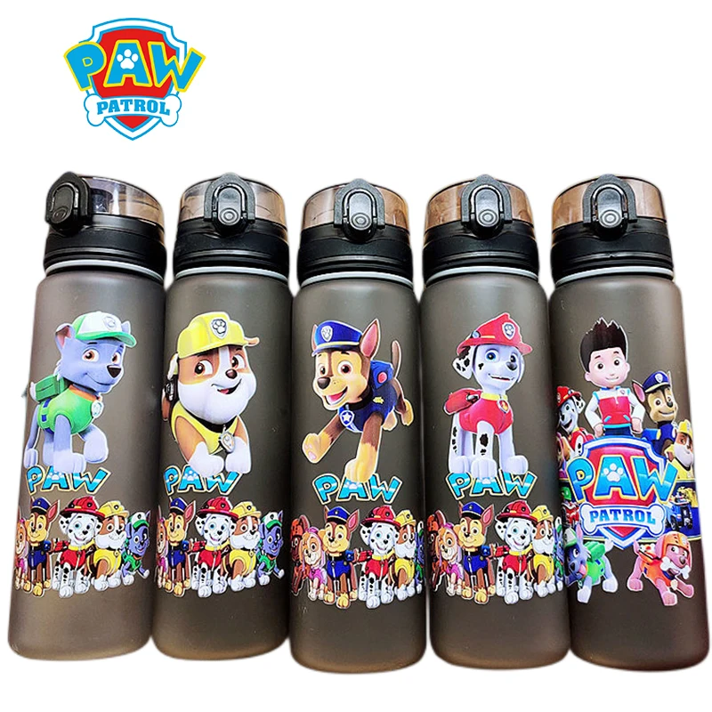 600Ml Paw Patrol Marshall Sports Water Bottle Plastic Anime Cartoon Travel Summer Boys Children Cup Anti-Drop Large Straight Cup