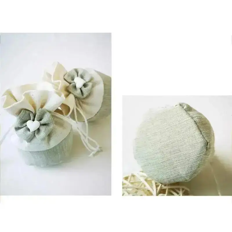 New 10 PCS Gift Bag Round Bottom Bundle Pocket Polyester Drawstring Candy Bag Handmade Canvas Bag Wholesale Home Supplies